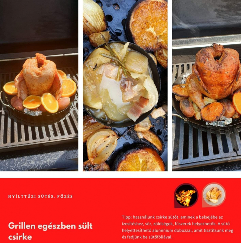 Grillen egészben sült csirke